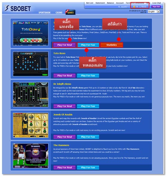 วิธีเล่นGame Slot เกมส์สล็อตออนไลน์ เว็บแทงบอลออนไลน์ SBOBET